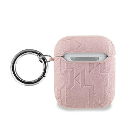 Karl Lagerfeld Monogram Karl & Choupette Head - AirPods 1/2 gen dėklas (rožinis)
