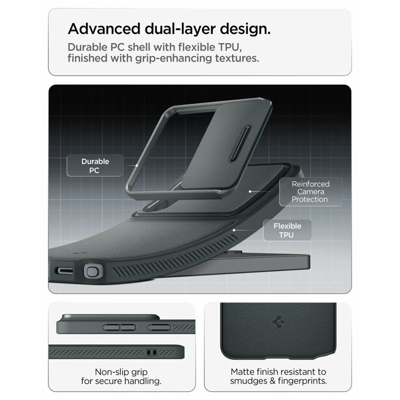 Spigen Optik Armor – dėklas, skirtas Samsung Galaxy S26 Ultra (Abyss Green)