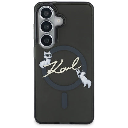 Karl Lagerfeld IML KC Script MagSafe - Samsung Galaxy S26 dėklas (juodas)