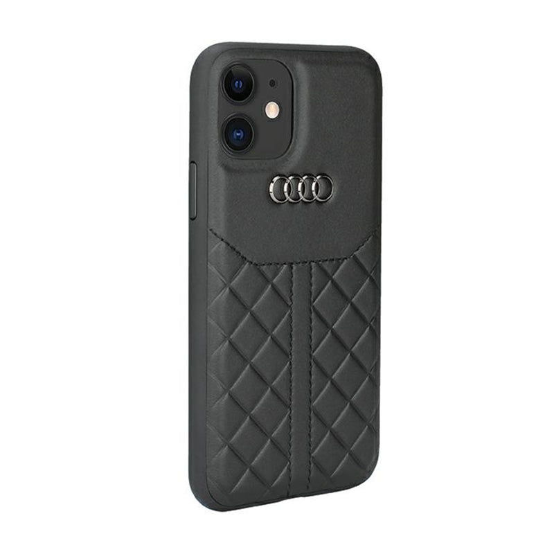 Audi natūralios odos dėklas – skirtas iPhone 12 / iPhone 12 Pro (juodas)