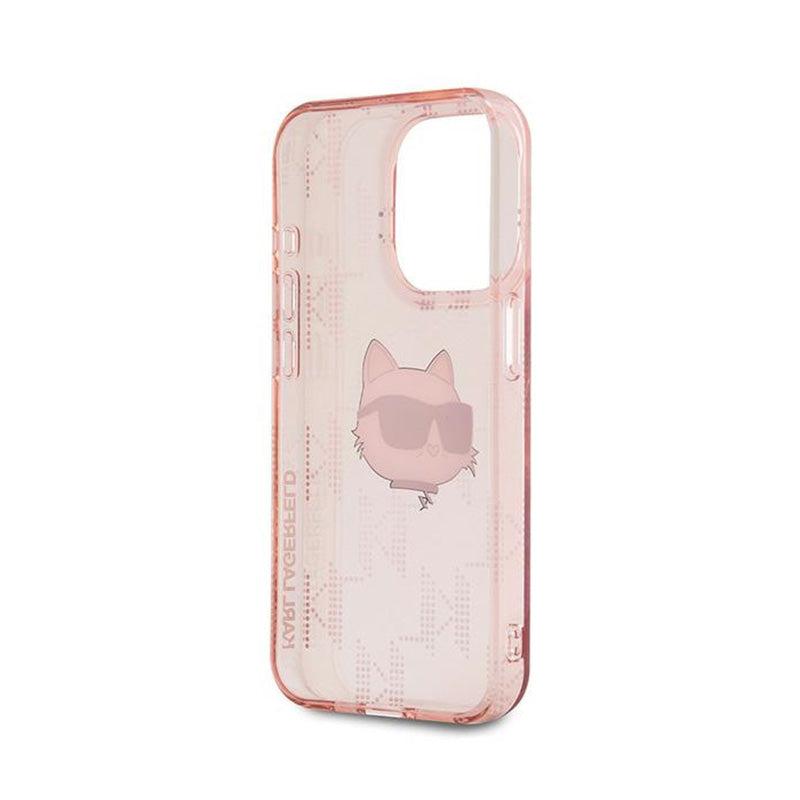 Karl Lagerfeld IML Choupette Head & Monogram – iPhone 15 Pro Max dėklas (rožinis)