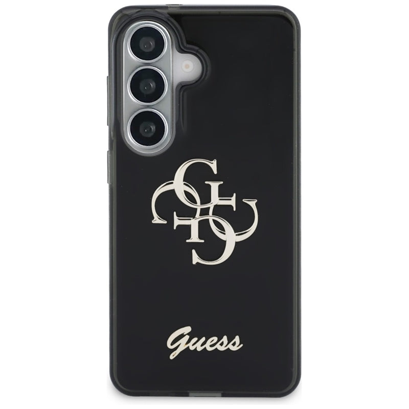 Guess IML Big Metal 4G Script – Samsung Galaxy S26 dėklas (juodas)