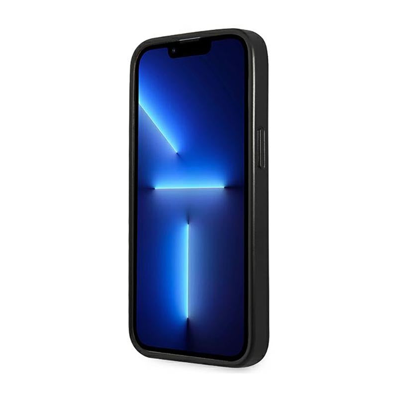 Guess Saffiano trikampio logotipo dėklas – dėklas, skirtas „iPhone 14 Pro“ (juodas)