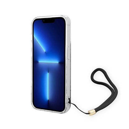 Guess 4G Print Cord – dėklas iPhone 14 Pro Max (juodas)