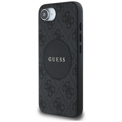 Guess 4G Circle Classic Logo MagSafe - Dėklas iPhone 16e (juodas)