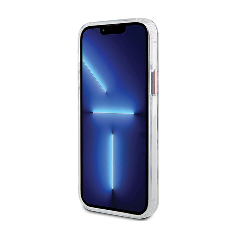 Guess Metal Outline MagSafe – „iPhone 12“ / „iPhone 12 Pro“ dėklas (permatomas / rožinis)