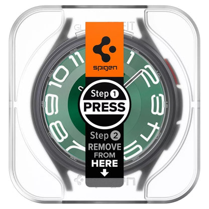 Spigen GLAS.TR EZ FIT 2 vnt. – grūdintas stiklas skirtas Samsung Galaxy Watch 6 Classic 47 mm (2 vnt.)