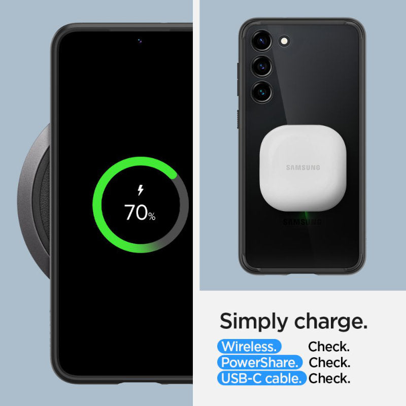 Spigen Ultra Hybrid – dėklas, skirtas „Samsung Galaxy S23“ („Matte Black“)