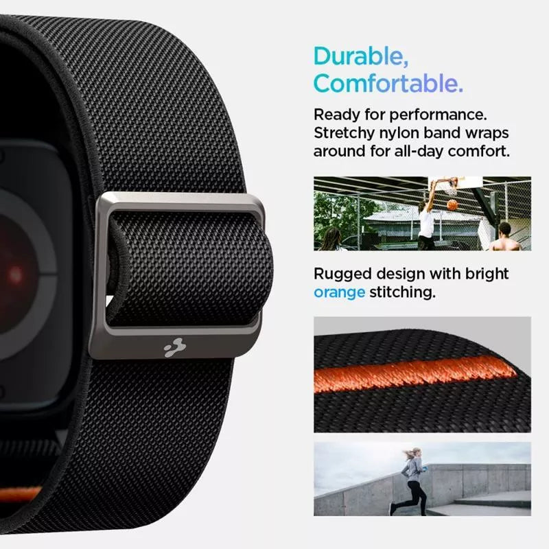 Spigen Lite Fit "Pro" - Dėklas su dirželiu skirtas Apple Watch 10 42 mm (Matinė juoda)