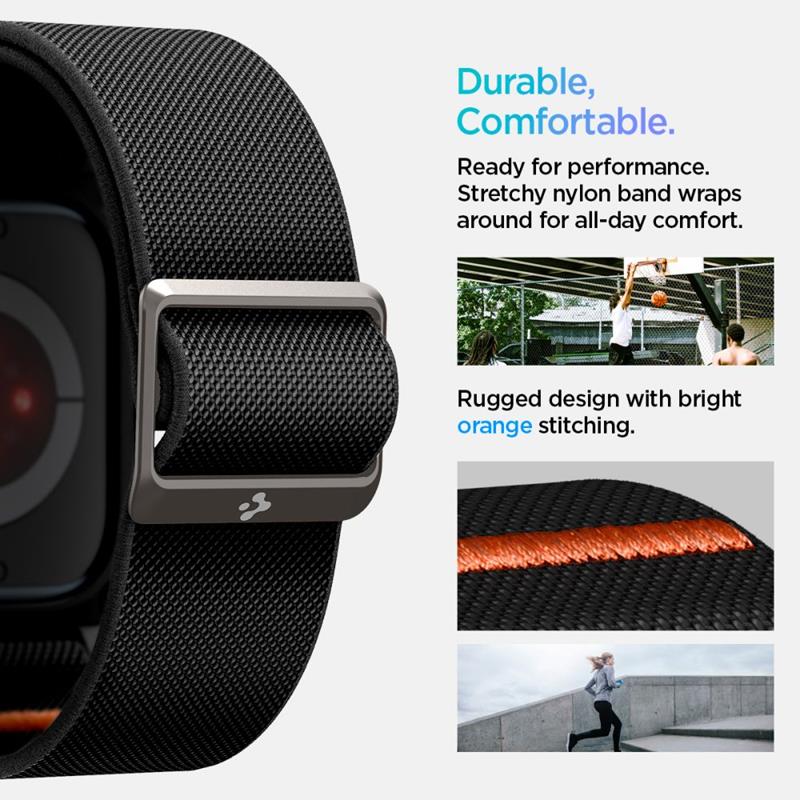 Spigen Lite Fit "Pro" - Dėklas su dirželiu skirtas Apple Watch 10 42 mm (Matinė juoda)