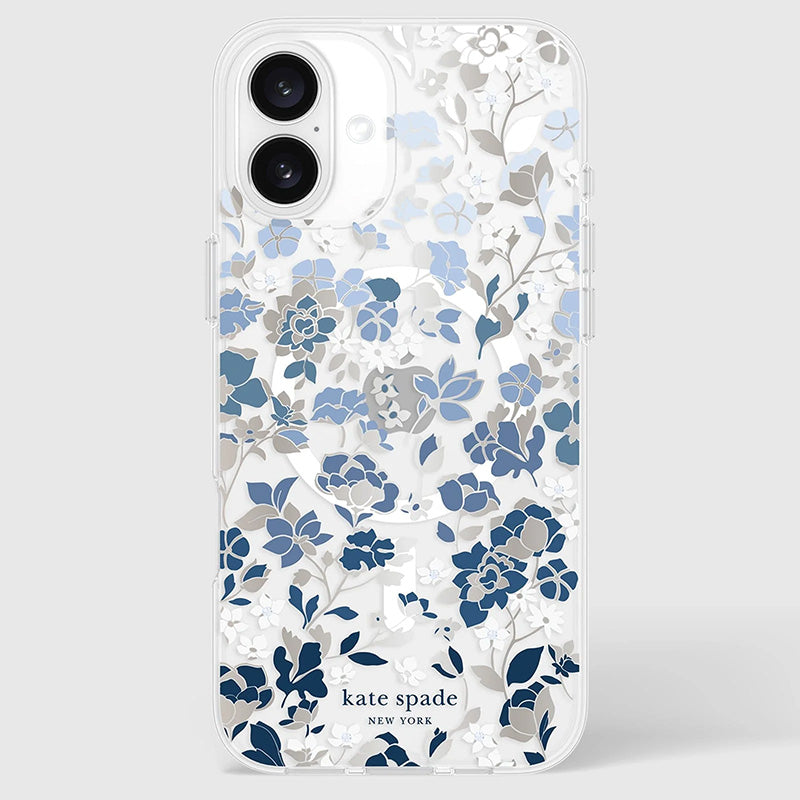 Kate Spade New York Protective Gems MagSafe – dėklas, skirtas iPhone 16 Plus (žiedų gėlynas mėlynas)