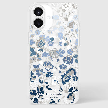 Kate Spade New York Protective Gems MagSafe – dėklas, skirtas iPhone 16 Plus (žiedų gėlynas mėlynas)