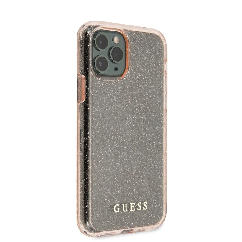 Guess Blizgučiais Puoštas Dėklas, iPhone 11 Pro Max (Rožinė)