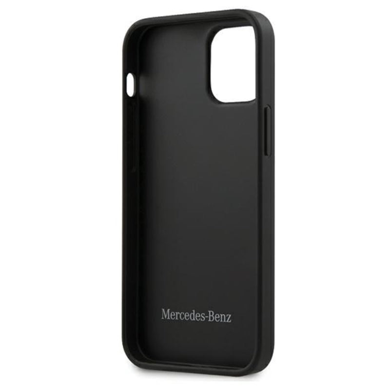 Mercedes Leather Wave Line – dėklas iPhone 12 mini (juodas)