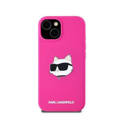 Karl Lagerfeld Silikoninis Choupette Head MagSafe - iPhone 15 Plus / 14 Plus dėklas (rožinis)