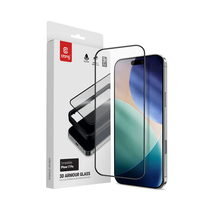 Crong 3D Armour Glass - Grūdintas stiklas iPhone 17 Pro + Montavimo rėmelis
