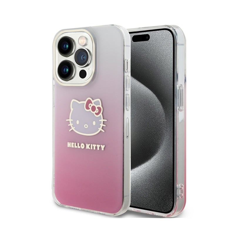 „Hello Kitty IML Gradient Electrop Kitty Head“ – dėklas iPhone 14 Pro (rožinis)
