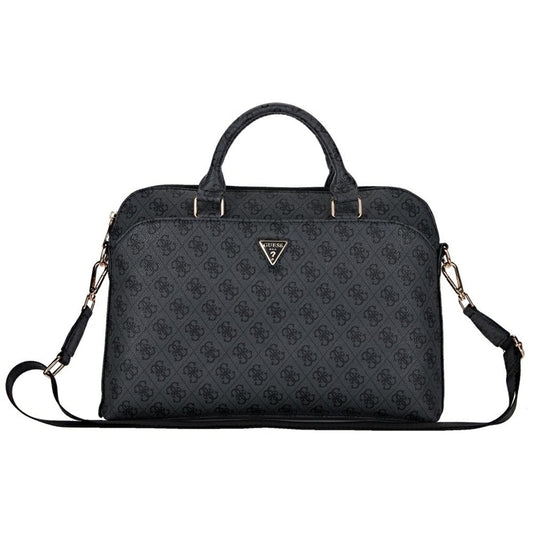 Guess 4G Zipper Pocket Triangle Logo - Nešiojamojo kompiuterio krepšys 15" (juodas)