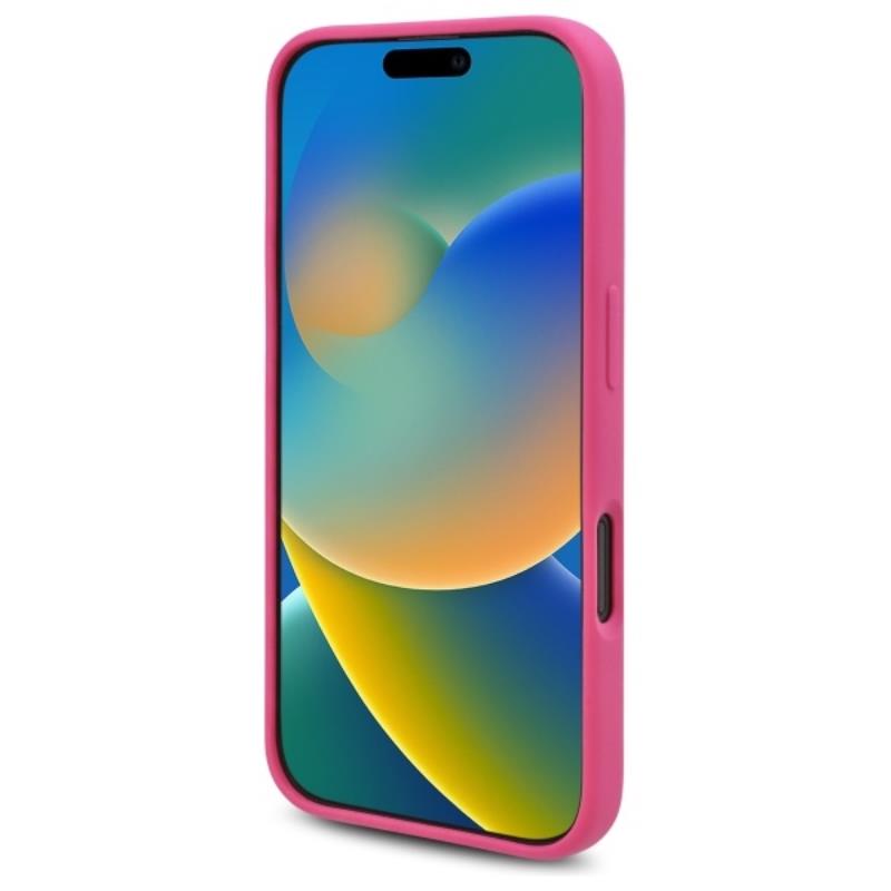 Karl Lagerfeld Silicone Choupette Head Print MagSafe – dėklas, skirtas iPhone 16 (fuksijos spalvos)