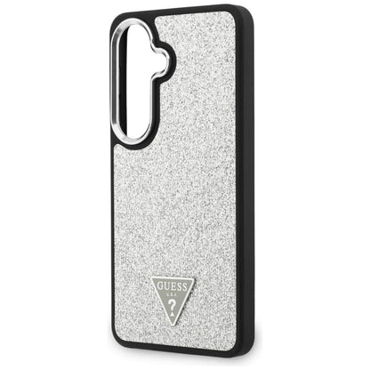 Guess Fixed Glitter Triangle MagSafe dėklas (Sidabrinis) skirtas Samsung Galaxy S26