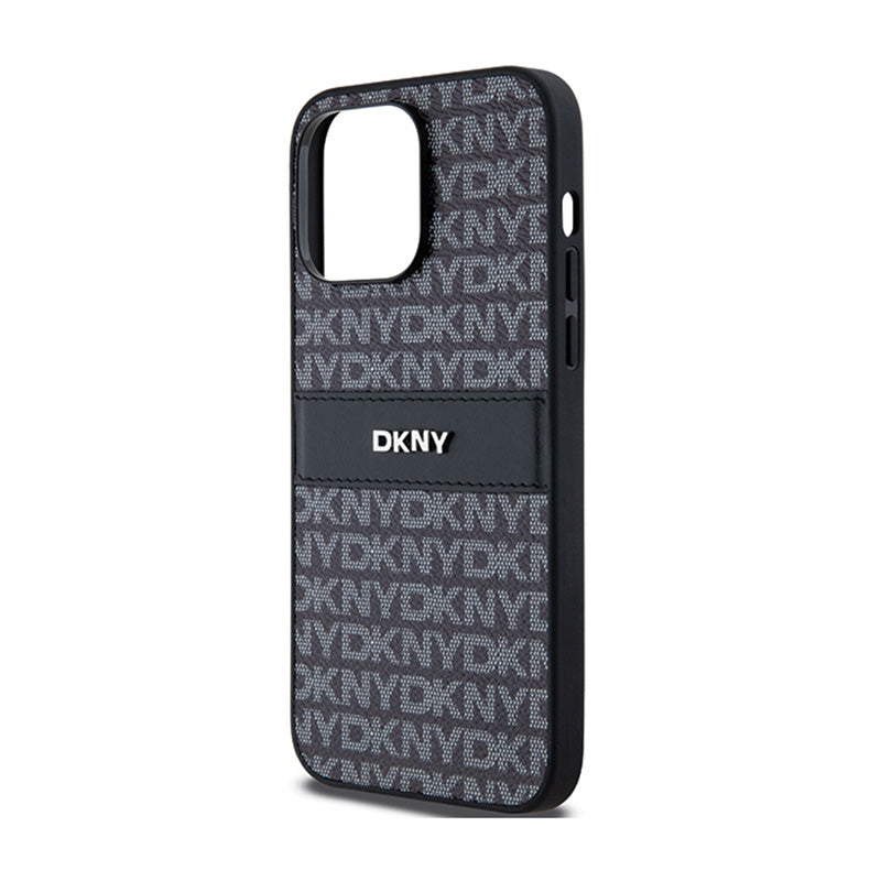 DKNY odinis „Mono Stripe & Metal Logo“ – „iPhone 14 Pro“ dėklas (juodas)
