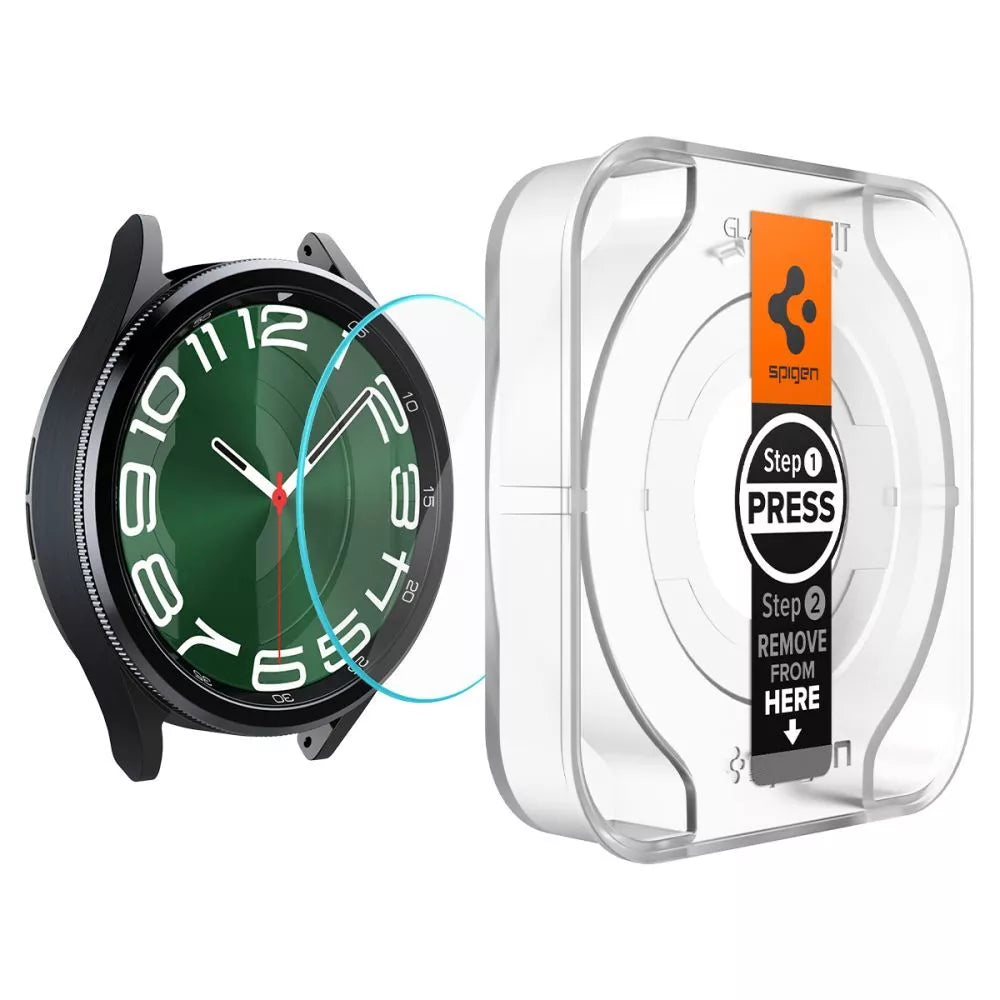 Spigen GLAS.TR EZ FIT 2 vnt. – grūdintas stiklas skirtas Samsung Galaxy Watch 6 Classic 47 mm (2 vnt.)