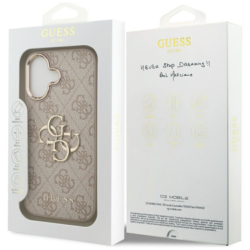 Guess 4G Big 4G Classic Logo dėklas iPhone 17 (Rožinė / Auksinė)