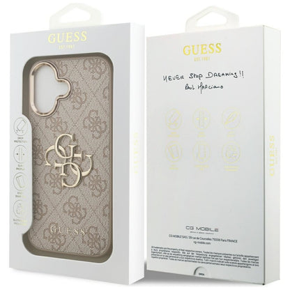 Guess 4G Big 4G Classic Logo dėklas iPhone 17 (Rožinė / Auksinė)