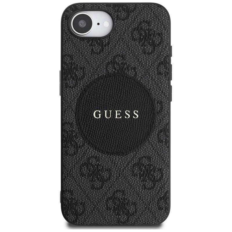 Guess 4G Circle Classic Logo MagSafe - Dėklas iPhone 16e (juodas)