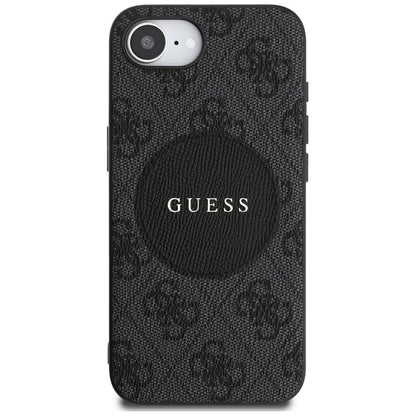 Guess 4G Circle Classic Logo MagSafe - Dėklas iPhone 16e (juodas)