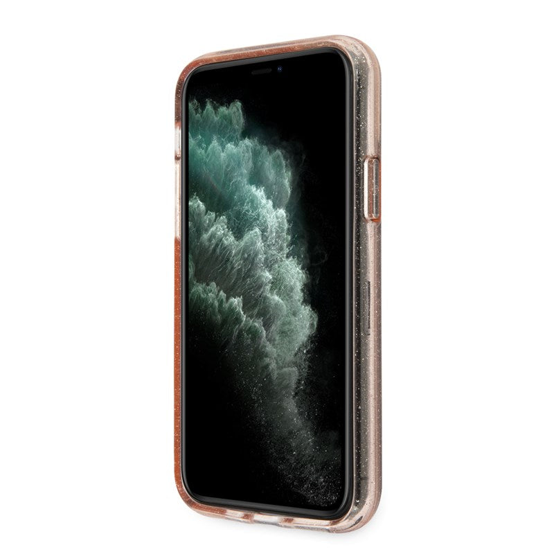 Guess Blizgučiais Puoštas Dėklas, iPhone 11 Pro Max (Rožinė)