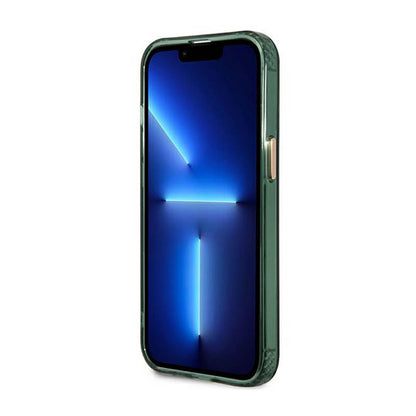 Guess Gold Outline Translucent MagSafe – dėklas, skirtas iPhone 13 Pro (žalias)