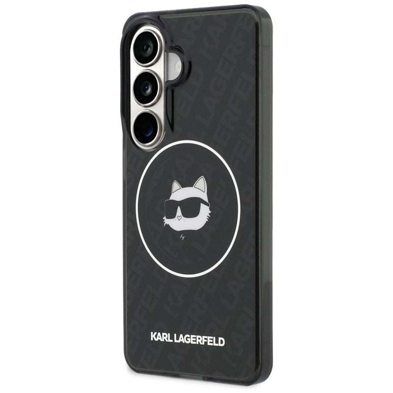 Karl Lagerfeld IML Pasikartota Choupette MagSafe - Samsung Galaxy S26 dėklas (juodas)
