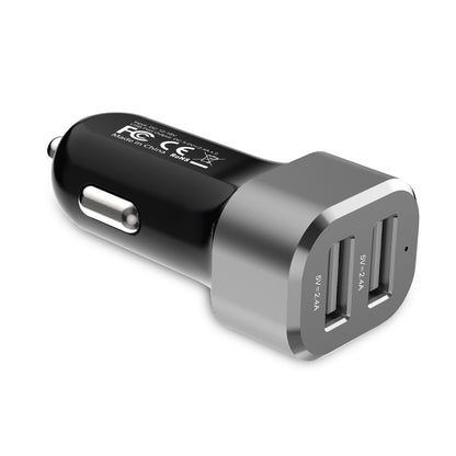 Crong Power automobilinis įkroviklis 24W su dviem USB jungtimis (aliuminis)