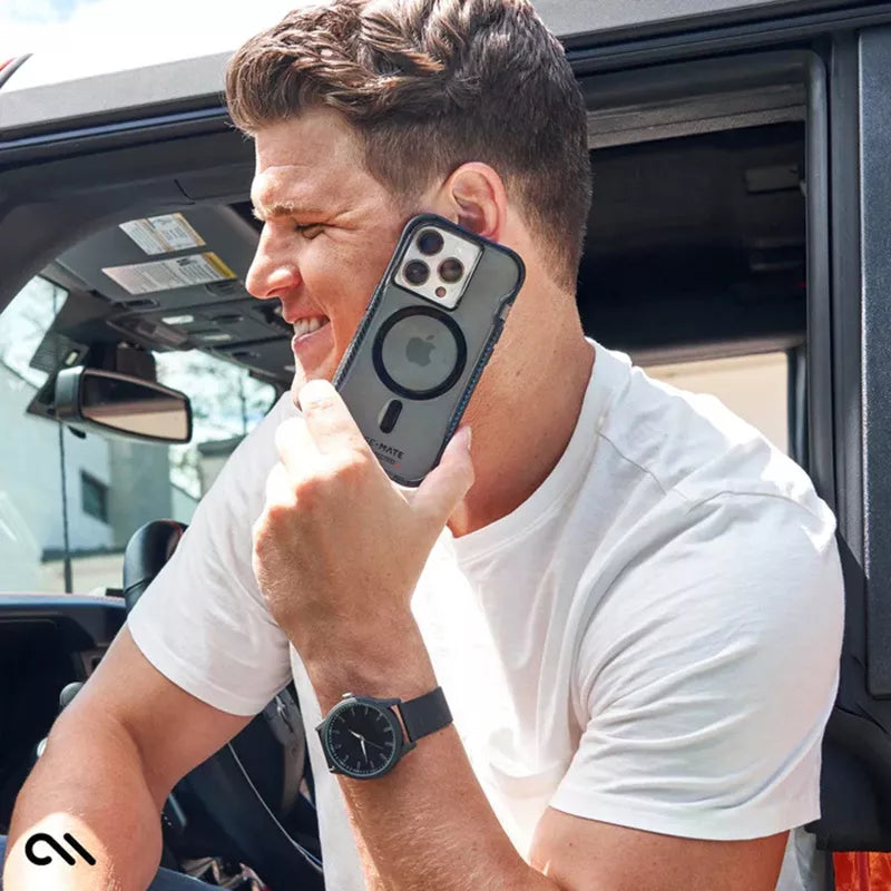 Case-Mate Tough Grip Plus D3O MagSafe - dėklas iPhone 15 Pro Max (dūmų/juodas)