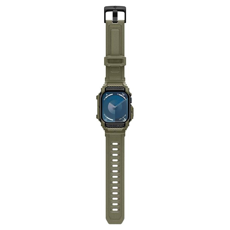 Spigen Rugged Armor Pro - Apyrankė su dėklu, skirta Apple Watch 10 46 mm (Vintage Khaki)