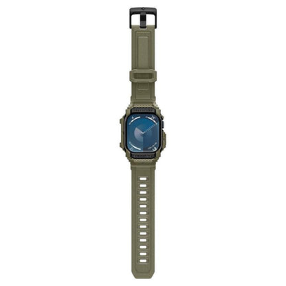 Spigen Rugged Armor Pro - Apyrankė su dėklu, skirta Apple Watch 10 46 mm (Vintage Khaki)