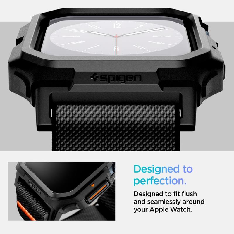 Spigen Lite Fit "Pro" - Dėklas su dirželiu skirtas Apple Watch 10 42 mm (Matinė juoda)