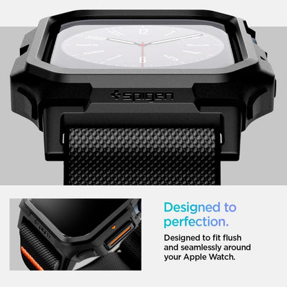 Spigen Lite Fit "Pro" - Dėklas su dirželiu skirtas Apple Watch 10 42 mm (Matinė juoda)