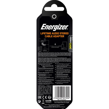 Energizer HardCase - Lightning prie 3,5 mm lizdo garso adapteris, sertifikuotas MFi, 11 cm, ES (baltas)