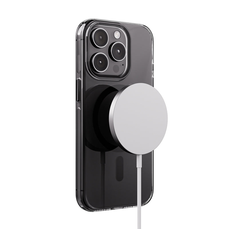 Crong Clear MAG Pro - iPhone 15 Pro MagSafe dėklas (juodas)