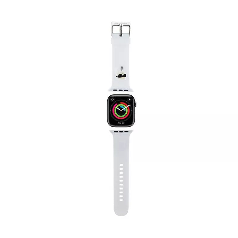 Karl Lagerfeld 3D Rubber Karl Heads NFT – dirželis, skirtas Apple Watch 38/40/41 mm (baltas)