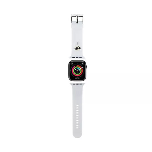 Karl Lagerfeld 3D Rubber Karl Heads NFT – dirželis, skirtas Apple Watch 38/40/41 mm (baltas)