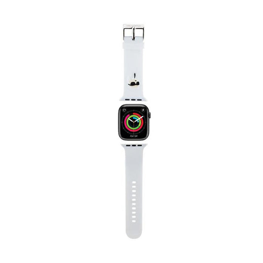 Karl Lagerfeld 3D Rubber Karl Heads NFT – dirželis, skirtas Apple Watch 38/40/41 mm (baltas)