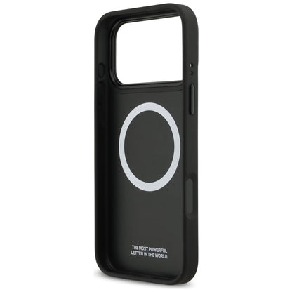 BMW M Tricolor Metalinis logotipas MagSafe - iPhone 17 Pro Max dėklas (pilkas)