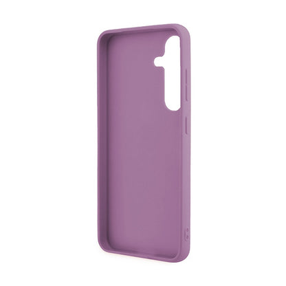 Guess Glitter Flakes Metal Logo dėklas – dėklas, skirtas Samsung Galaxy S24 (violetinė)