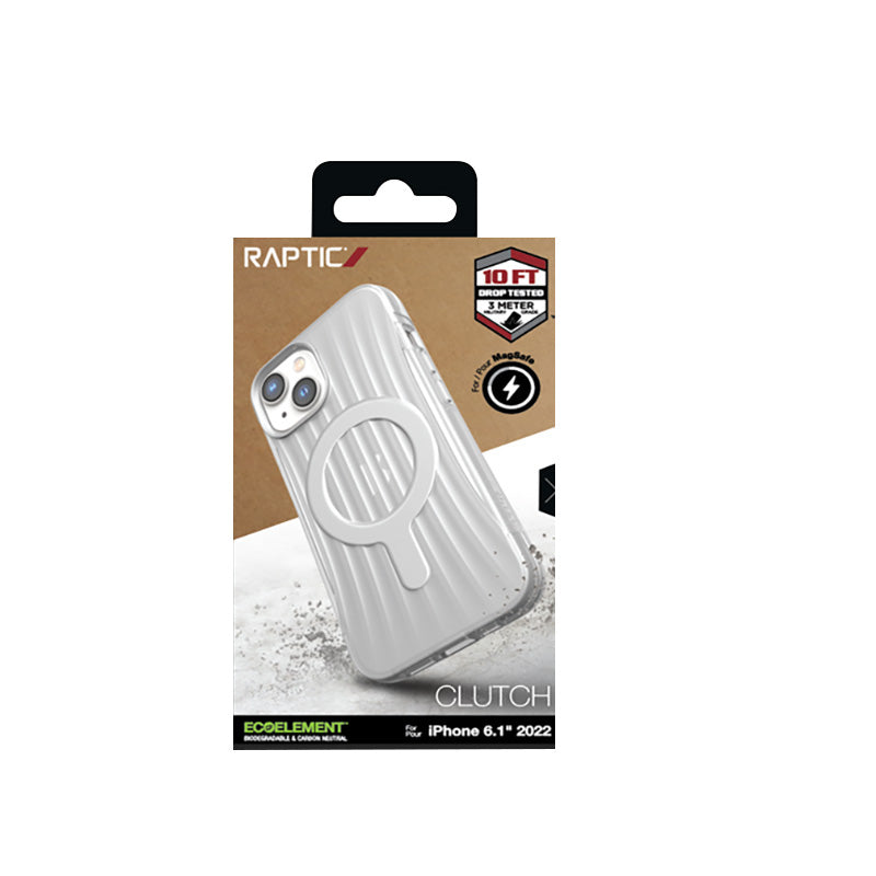 X-Doria Raptic Clutch MagSafe – Biologiškai skaidrus dėklas, skirtas iPhone 14 (išbandytas nuo kritimo iš 3 m aukščio) (skaidrus)