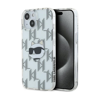 Karl Lagerfeld IML Choupette Head & Monogram – „iPhone 15“ / „iPhone 14“ / „iPhone 13“ dėklas (skaidrus)