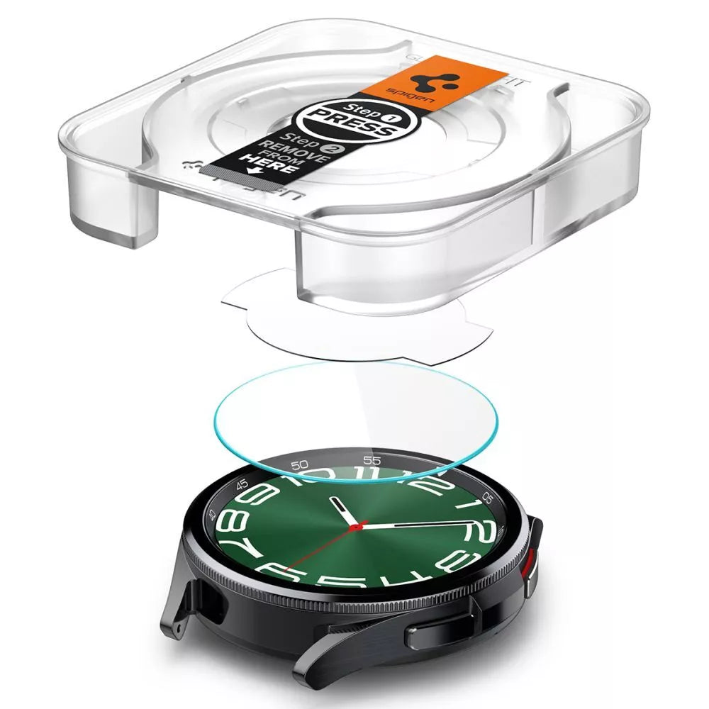 Spigen GLAS.TR EZ FIT 2 vnt. – grūdintas stiklas skirtas Samsung Galaxy Watch 6 Classic 47 mm (2 vnt.)