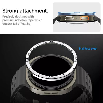 Spigen Bezel Tune Pilot - Apsauginis žiedas/korpusas, skirtas Samsung Galaxy Watch 8 44 mm (Sidabrinis)
